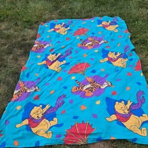 Vintage Disney Winnie the Pooh Twin flat bed sheet. read